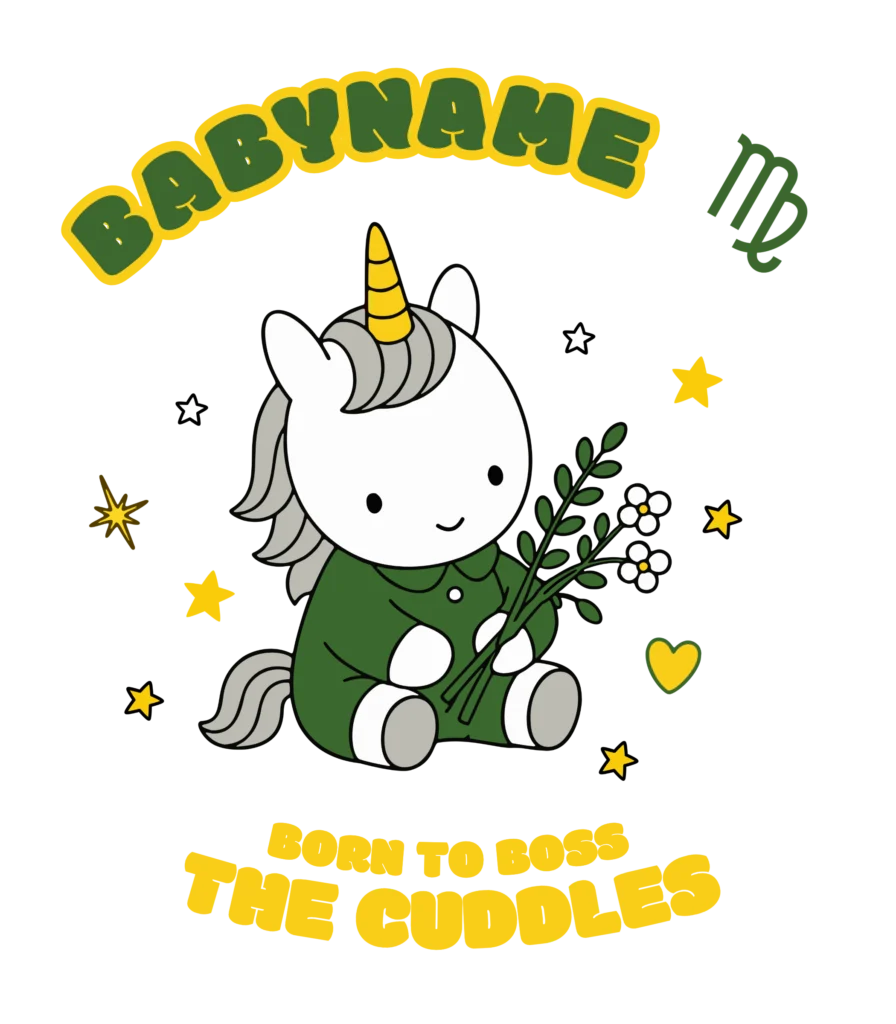 September Star — Organic baby bodysuit — design preview